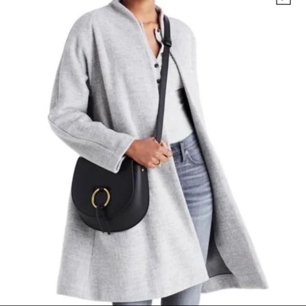 MADEWELL Stanza Herringbone Coat In Heather Pelican size large